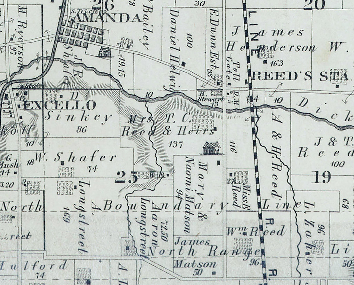 1875 Map of Liberty and Lemon Township Butler County Ohio