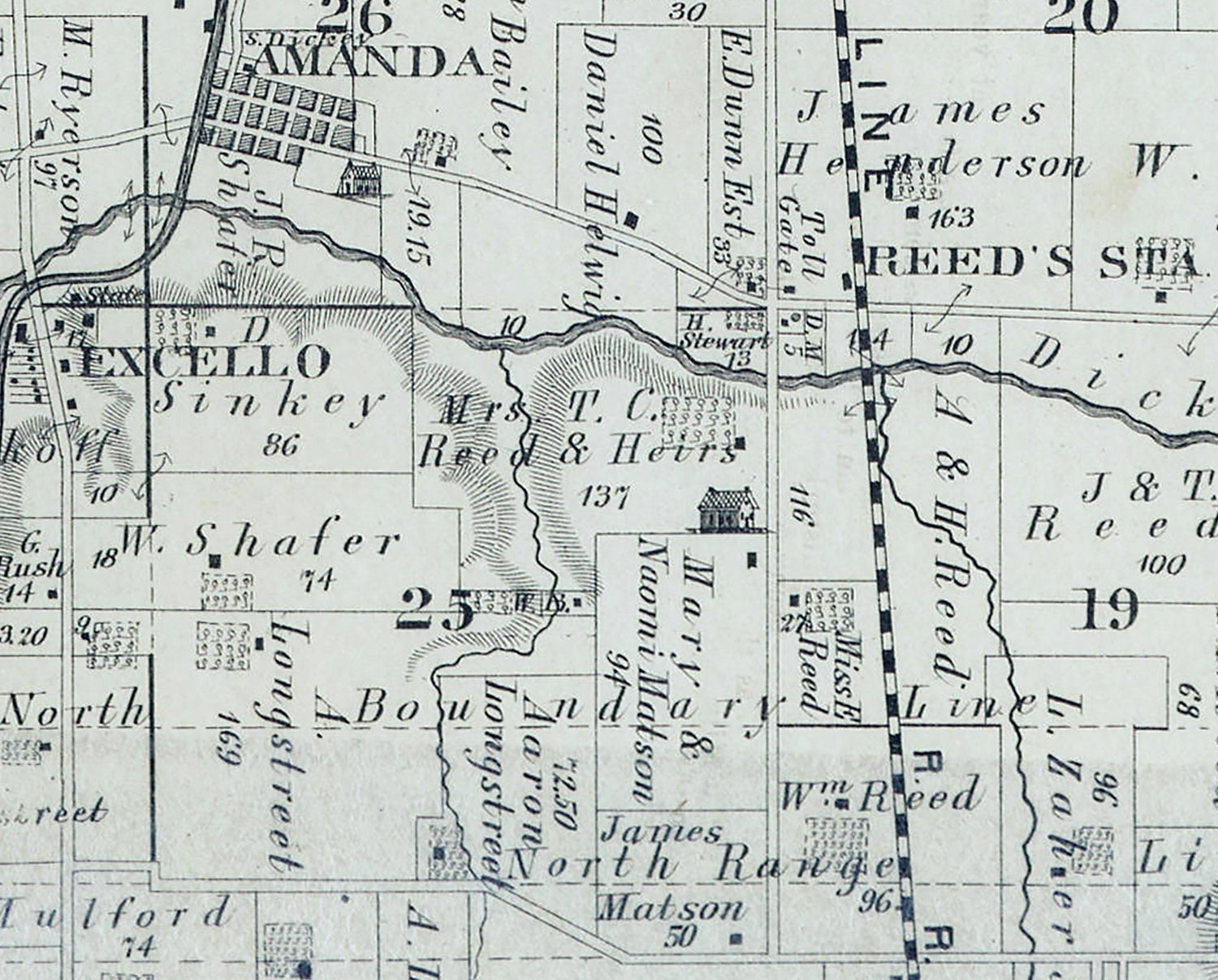 1875 Map of Liberty and Lemon Township Butler County Ohio