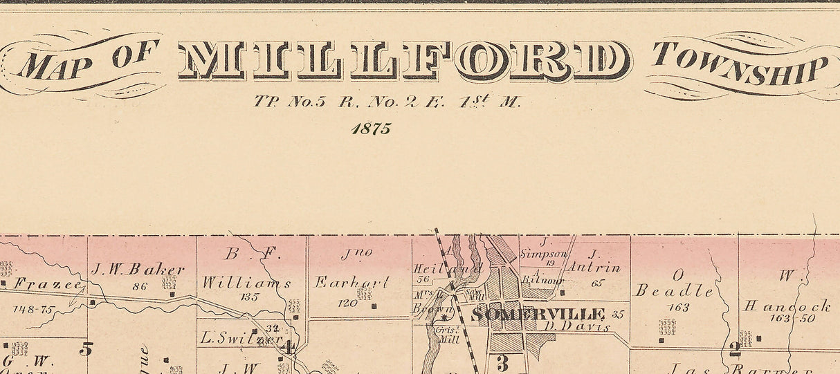 1875 Map of Millford Township Butler County Ohio