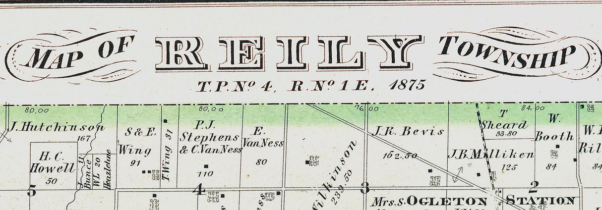 1875 Map of Reily Township Butler County Ohio