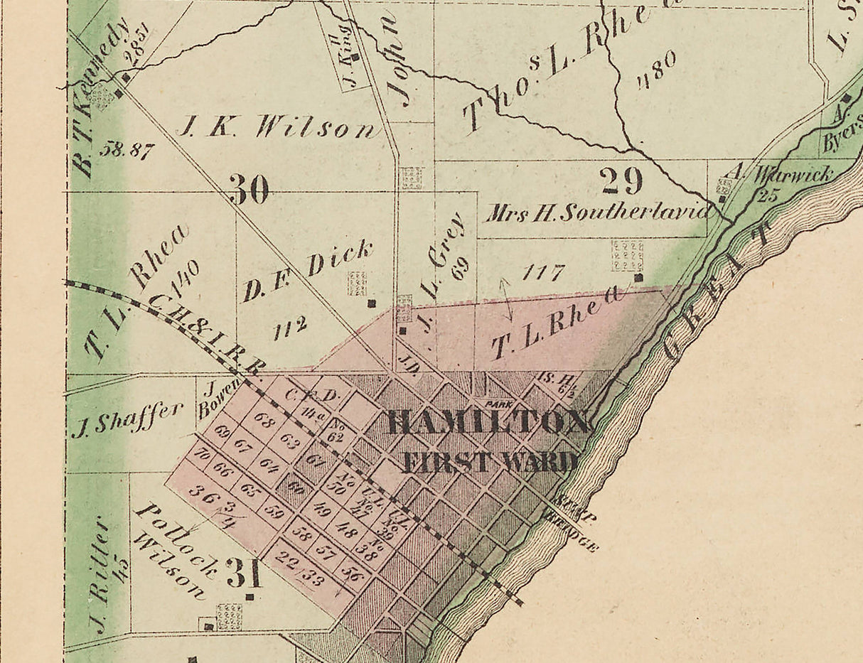 1875 Map of St Clair Township Butler County Ohio