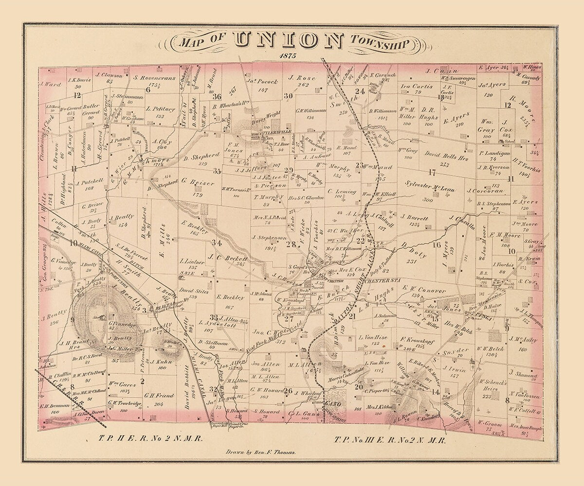 1875 Map of Union Township Butler County Ohio