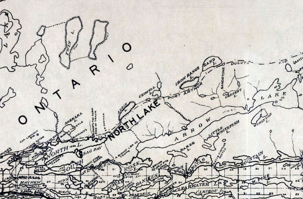 1917 Map of Cook County Minnesota