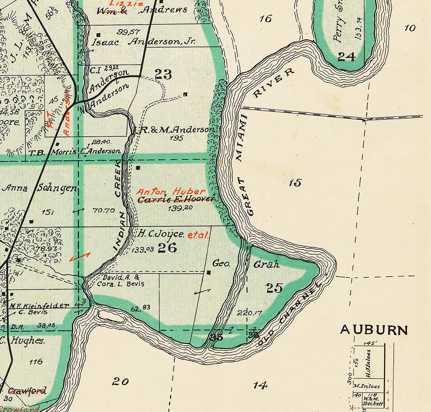 1914 Map of Ross Township Butler County Ohio