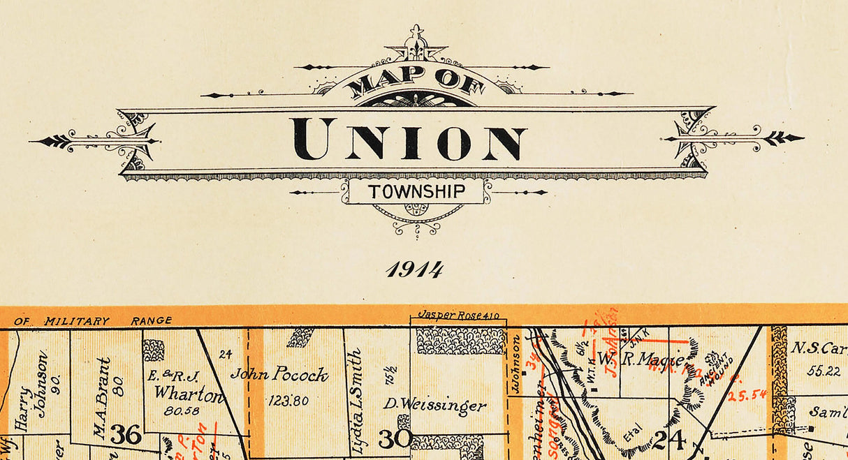 1914 Map of Union Township Butler County Ohio