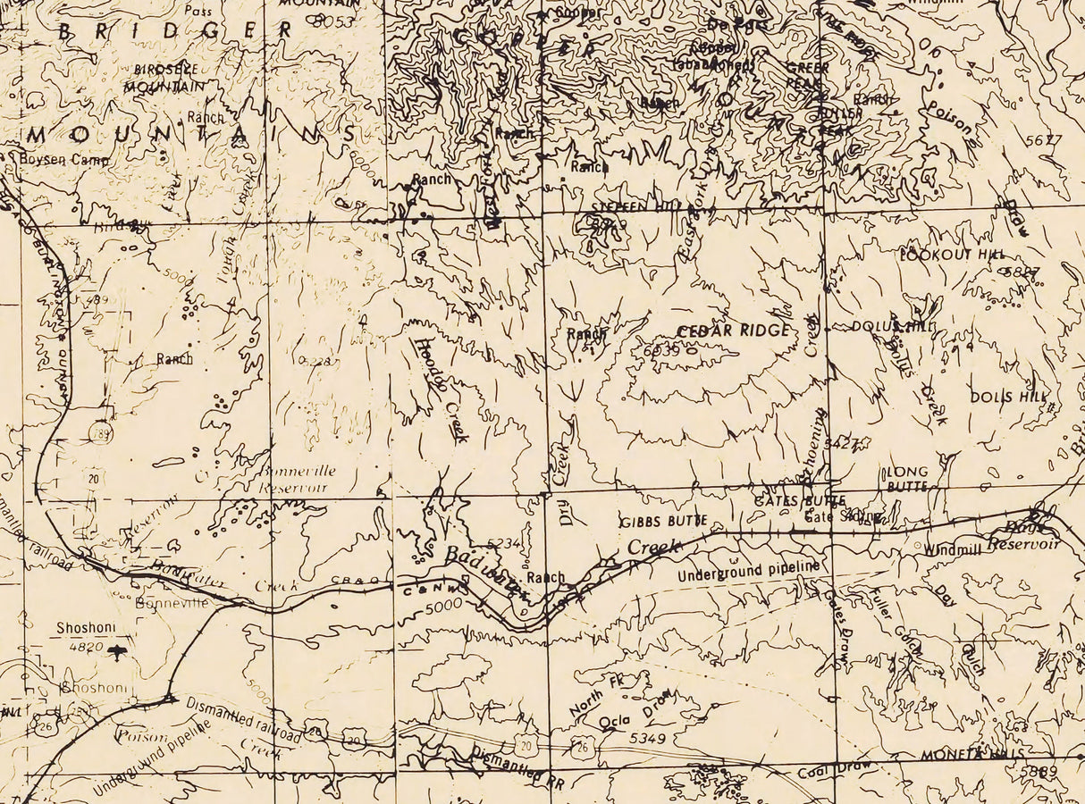1900 Map of Fremont County Wyoming