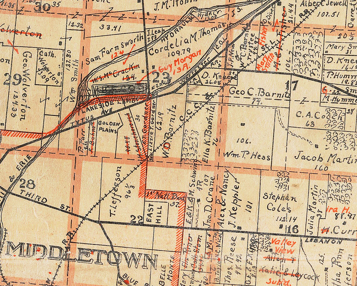 1914 Map of Madison and Lemon Township Butler County Ohio