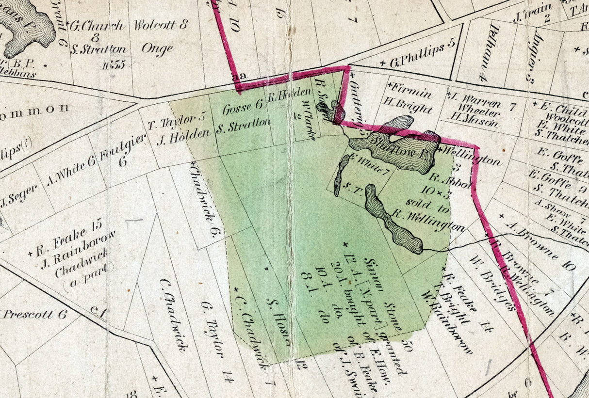 1855 Map of Watertown Massachusetts