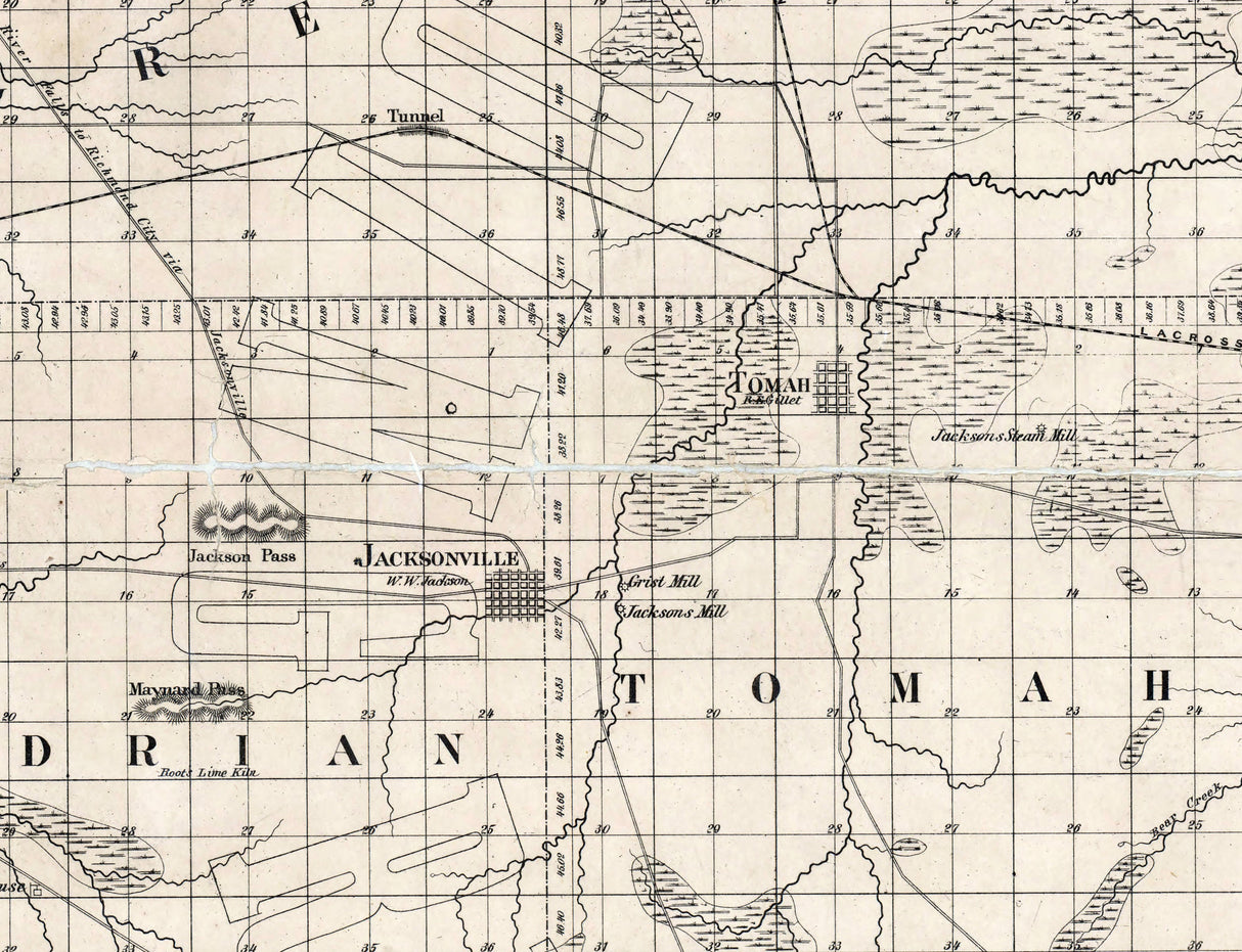 1858 Map of Monroe County Wisconsin