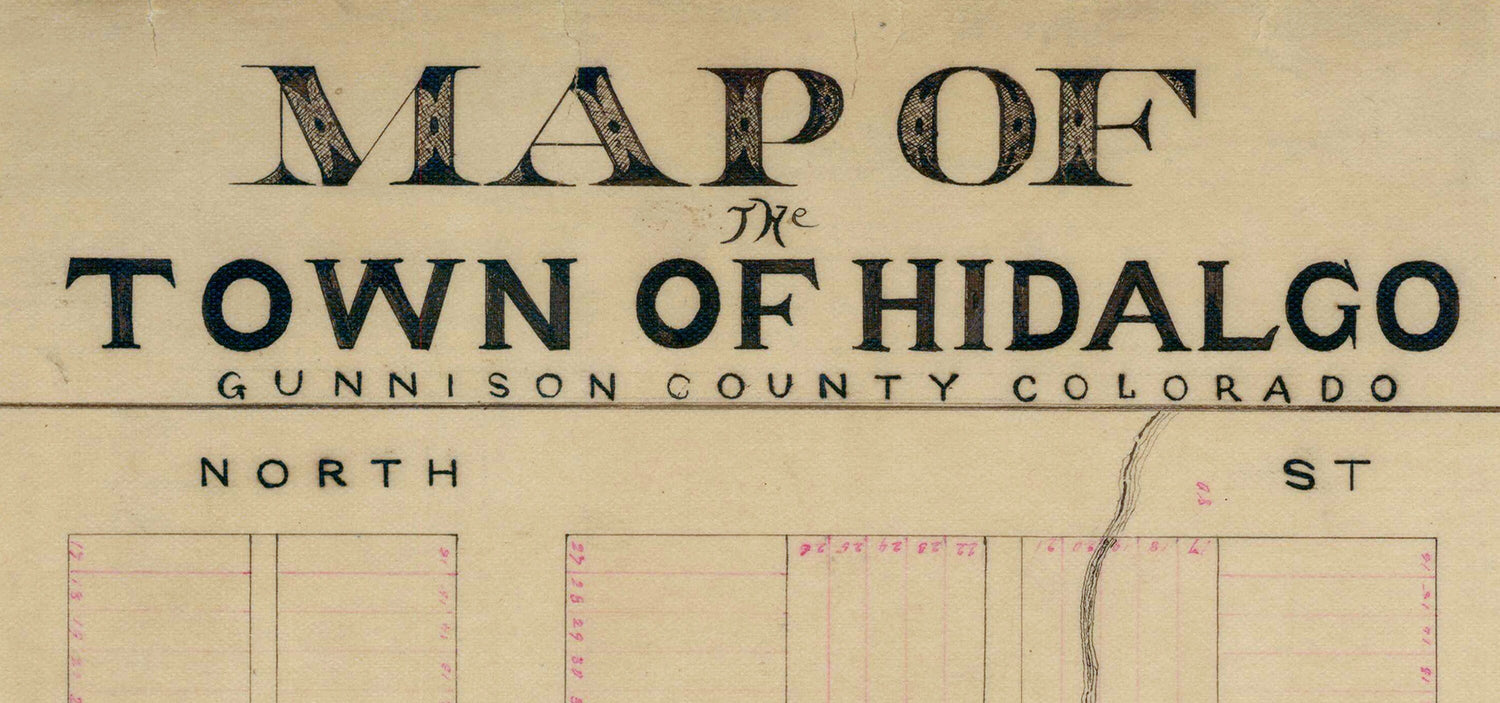 1881 Map of Hidalgo Gunnison County Colorado