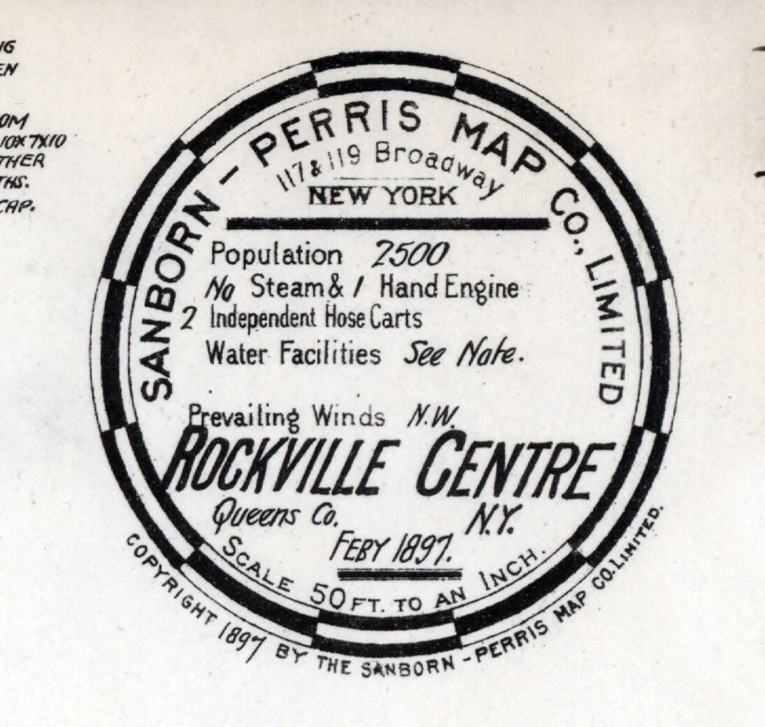 1897 Town Map of Rockville Centre Nassau County New York