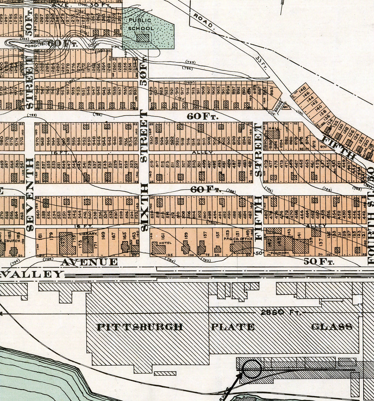 1898 Map of Ford City Pennsylvania