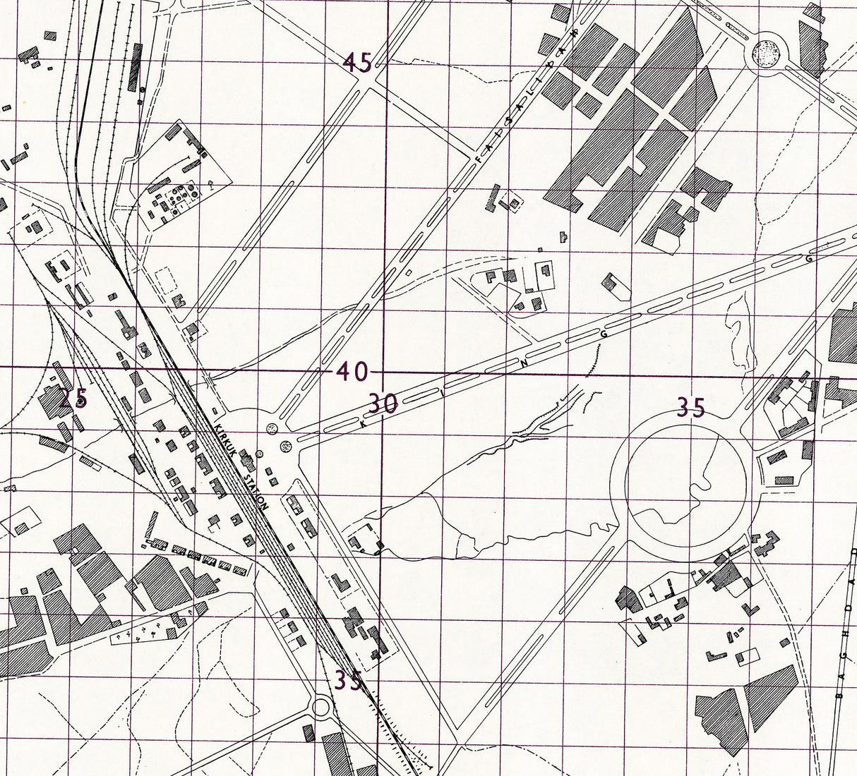 1958 Map of Kirkuk Iraq