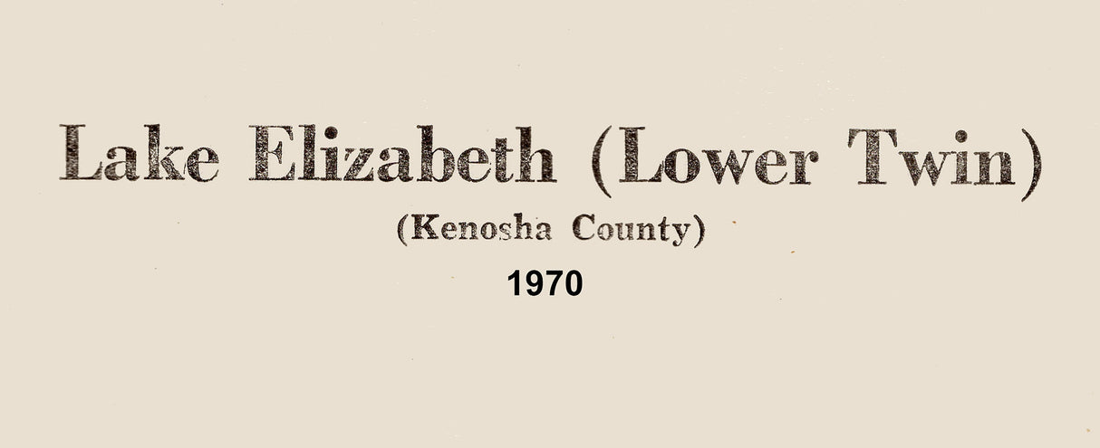 1970 Map of Lake Elizabeth Kenosha County Wisconsin