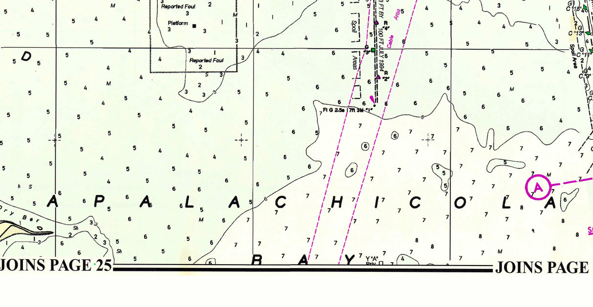 1996 Nautical Chart Map of Apalachicola Bay Florida Apalachicola River