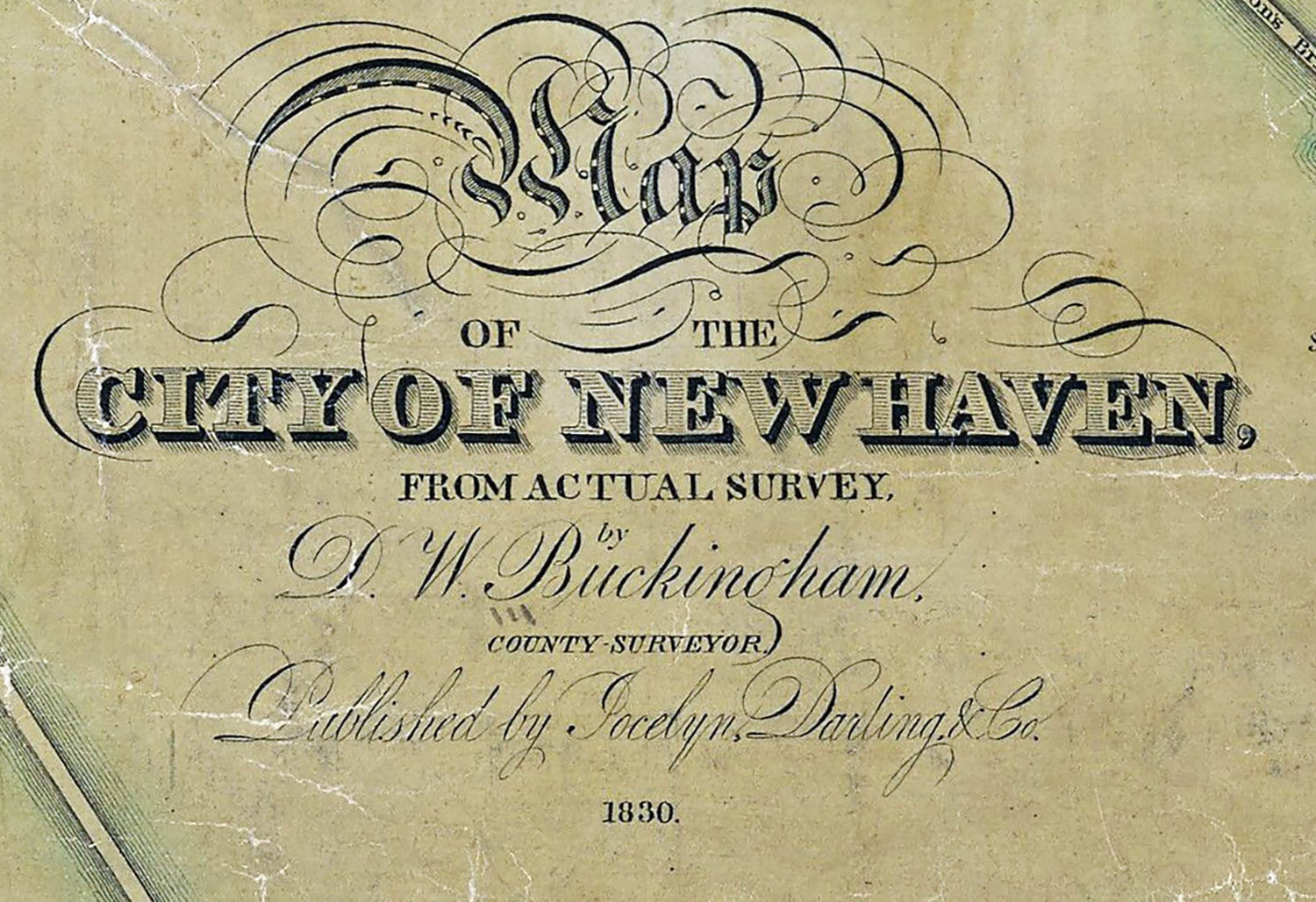 1830 Map of the City of New Haven Connecticut