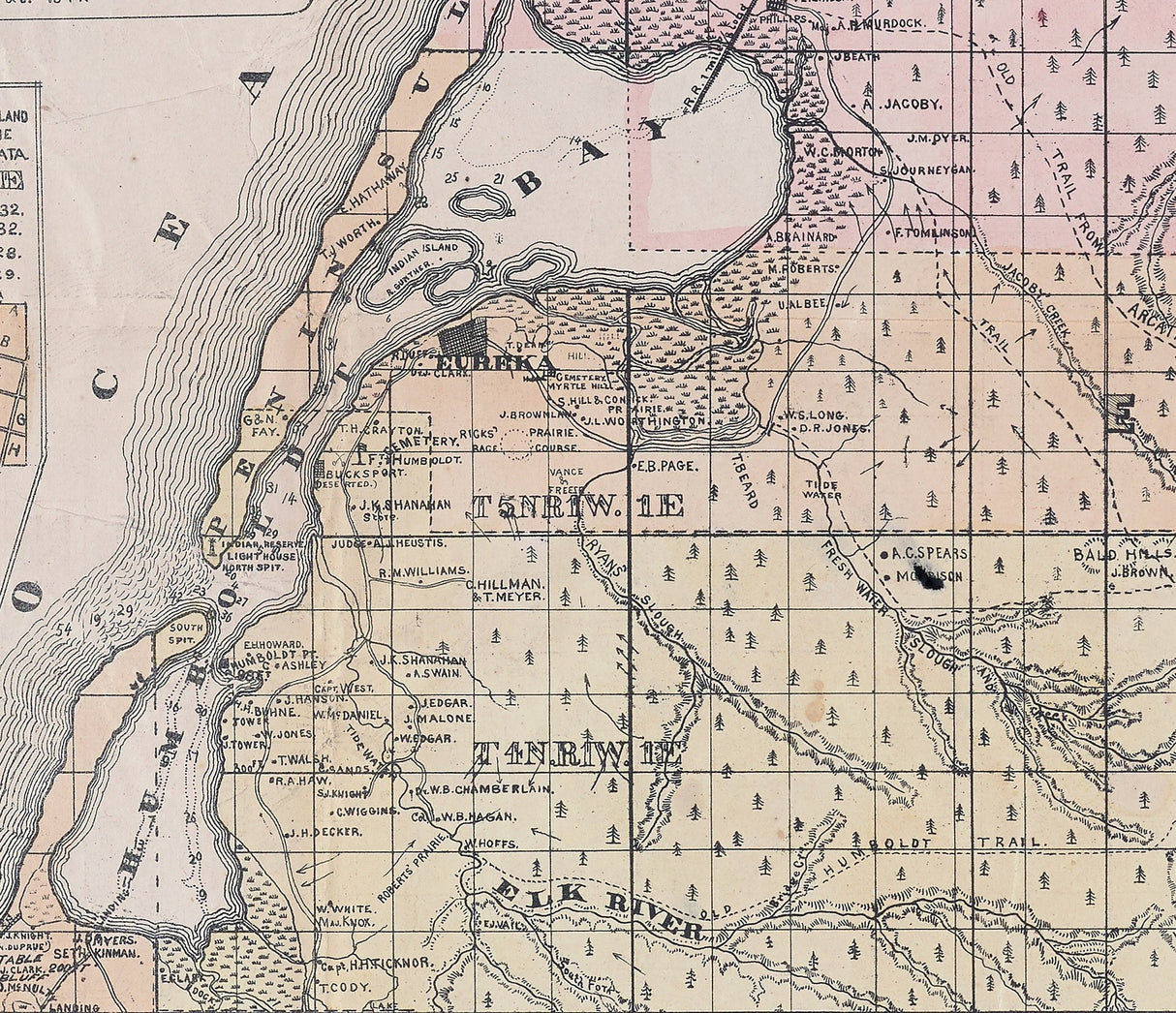 1865 Map of Humboldt County California