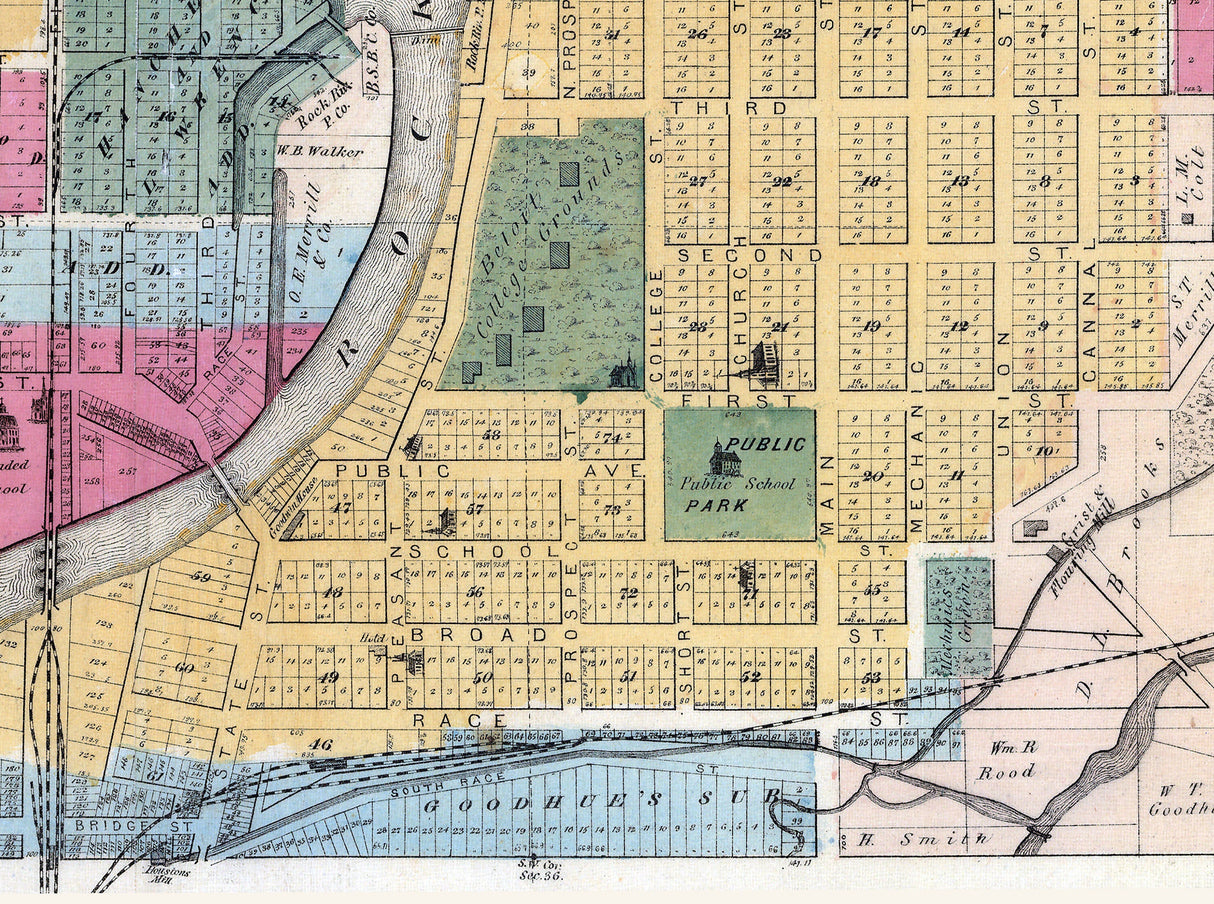 1873 City Map of Beloit Wisconsin