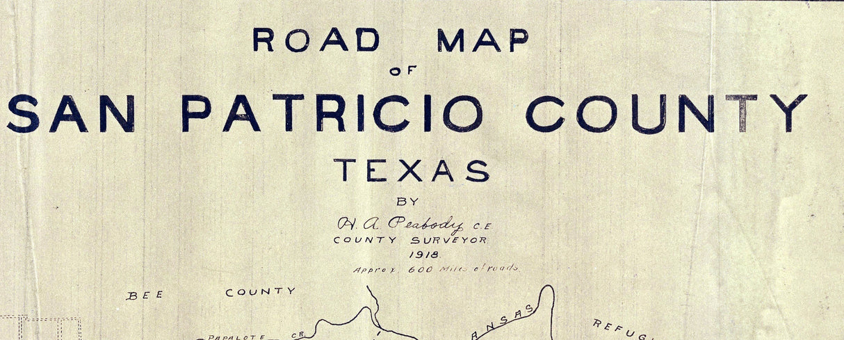 1918 Map of San Patricio County Texas