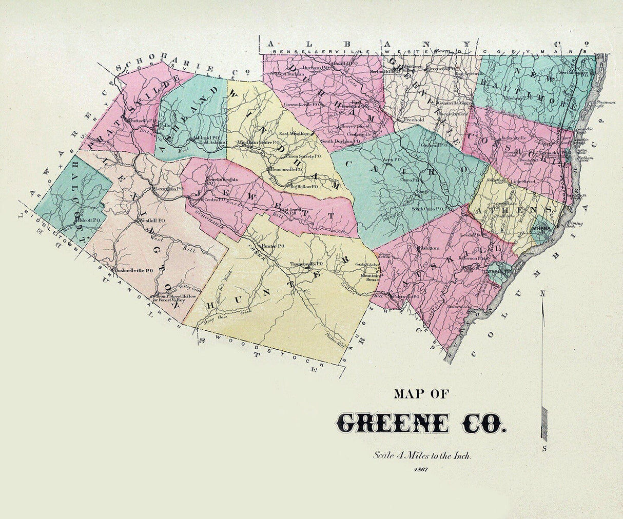 1867 Map of Greene County New York