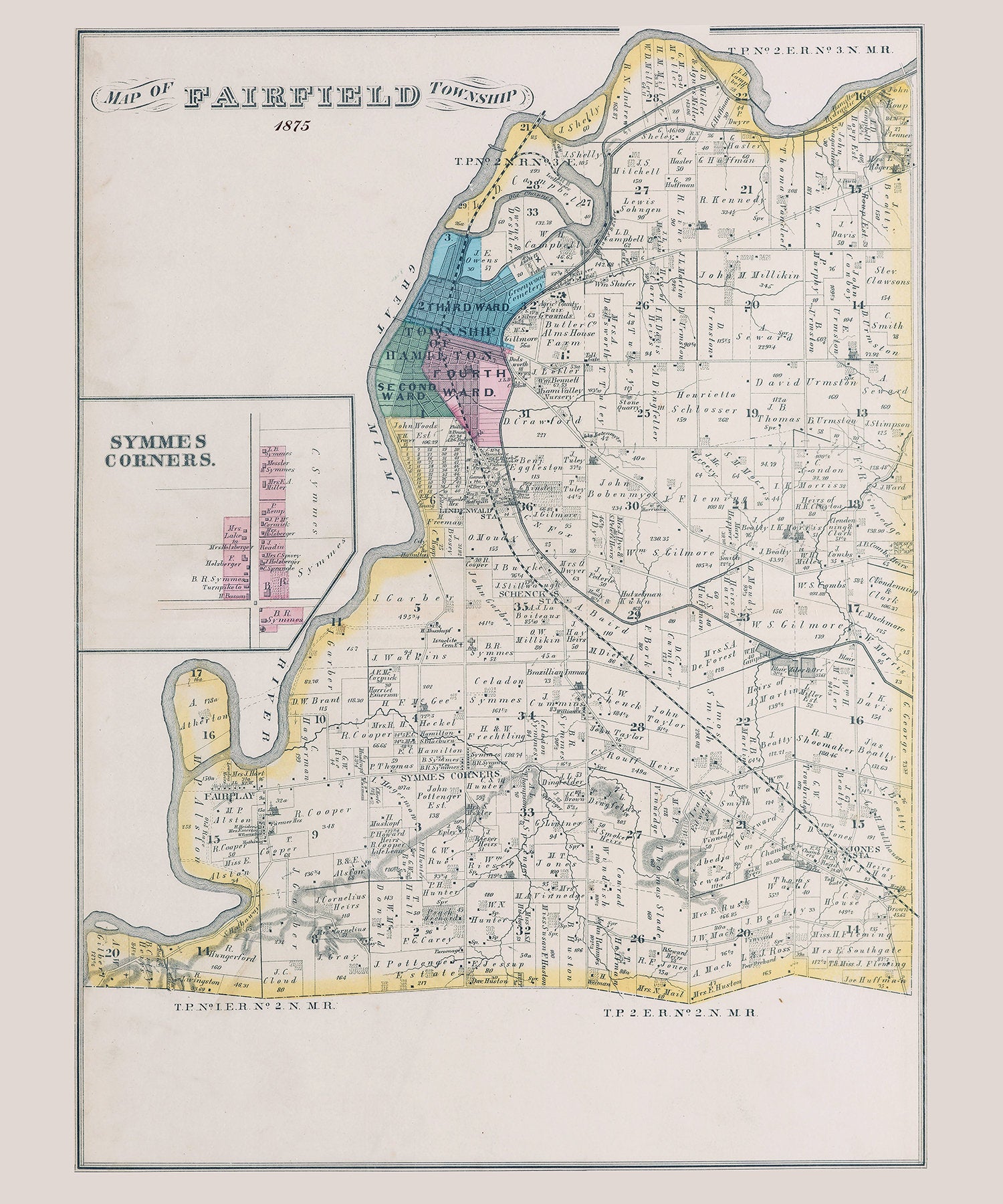 1875 Map of Fairfield Township Butler County Ohio