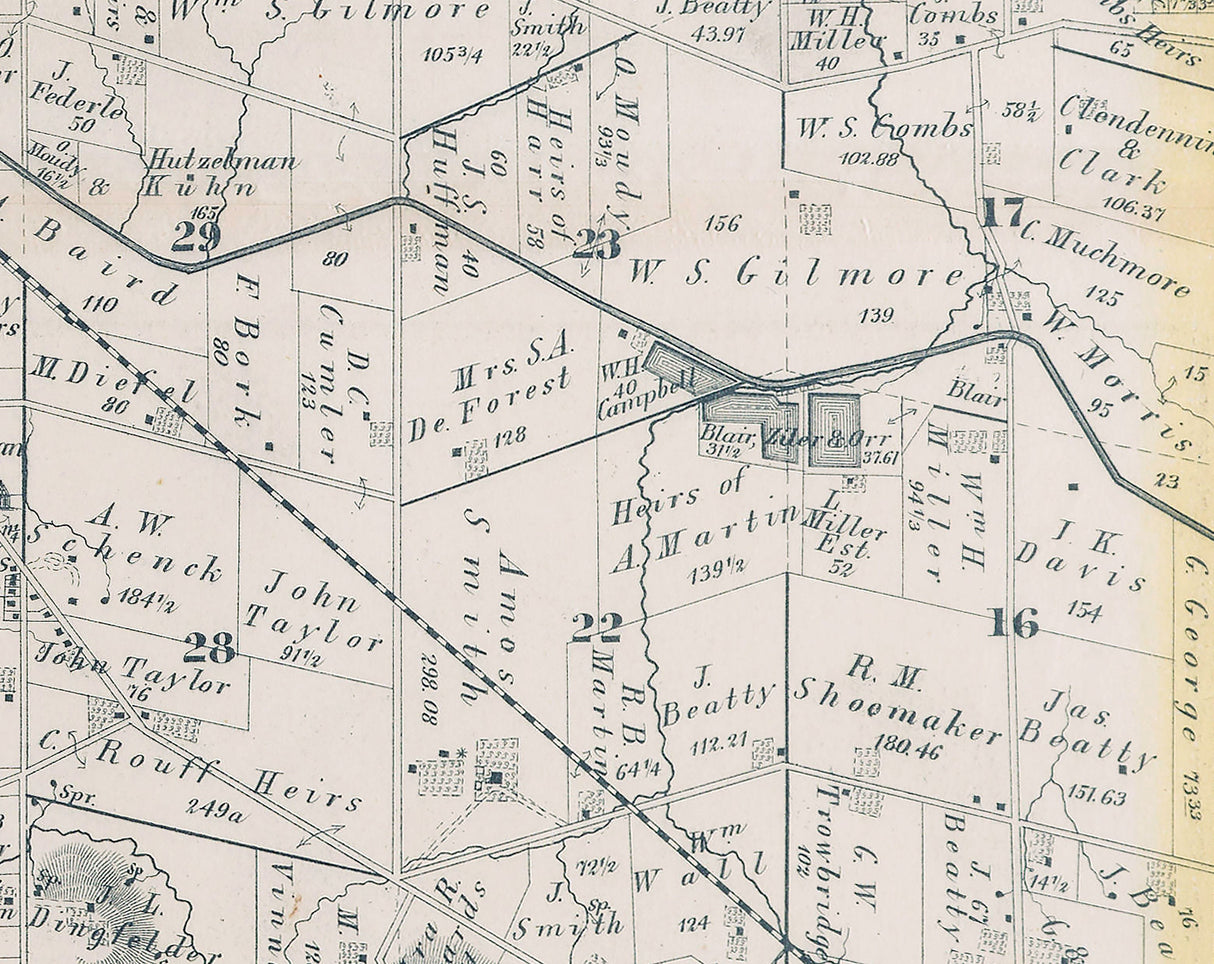 1875 Map of Fairfield Township Butler County Ohio
