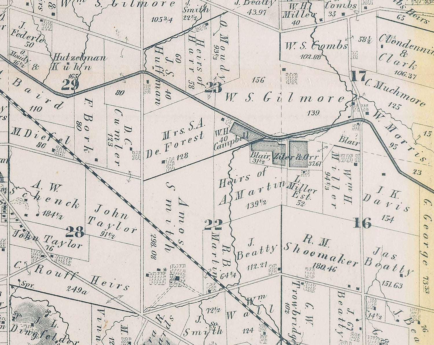 1875 Map of Fairfield Township Butler County Ohio