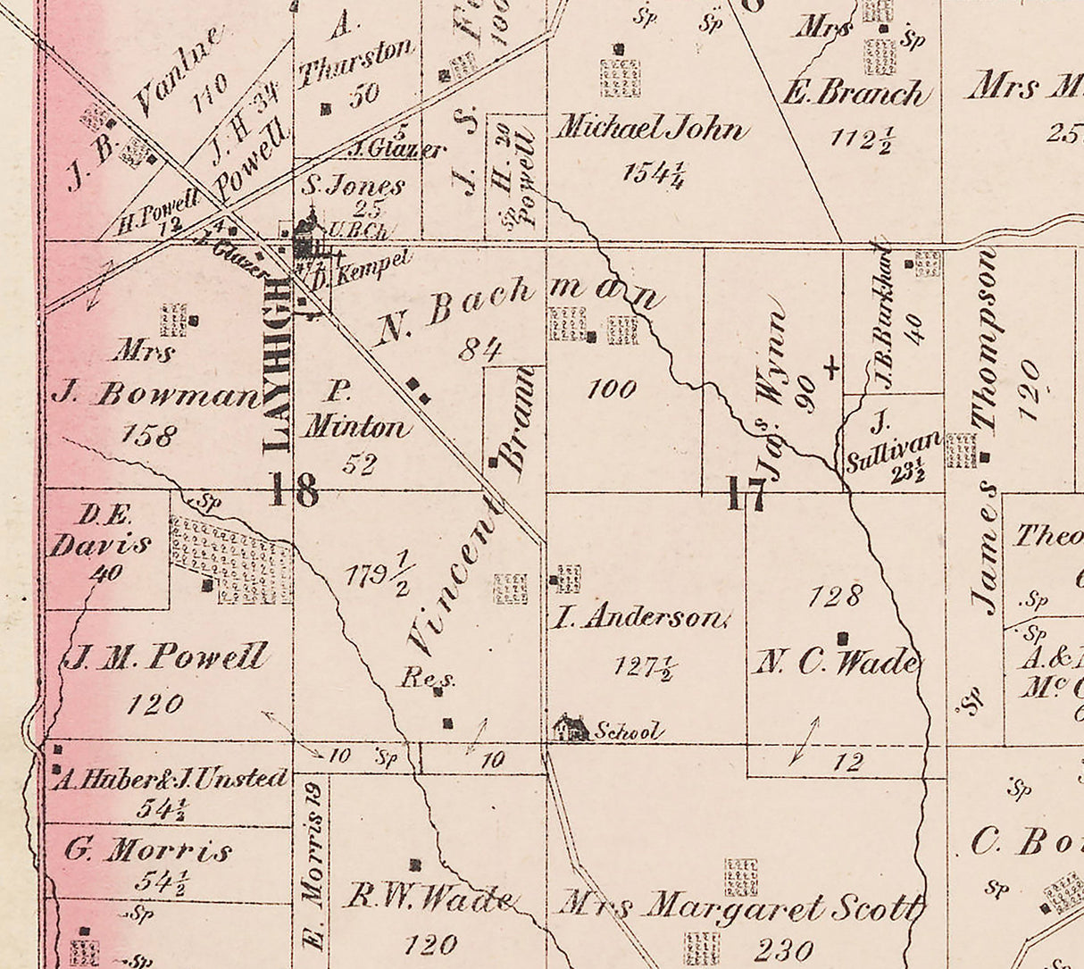 1875 Map of Ross Township Butler County Ohio