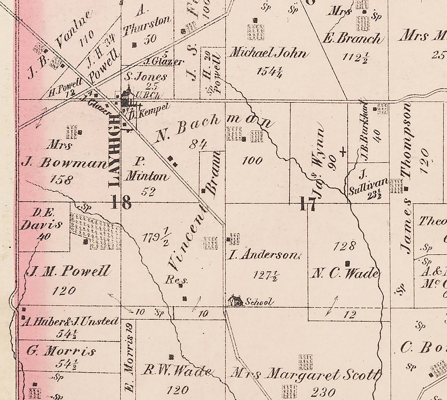 1875 Map of Ross Township Butler County Ohio