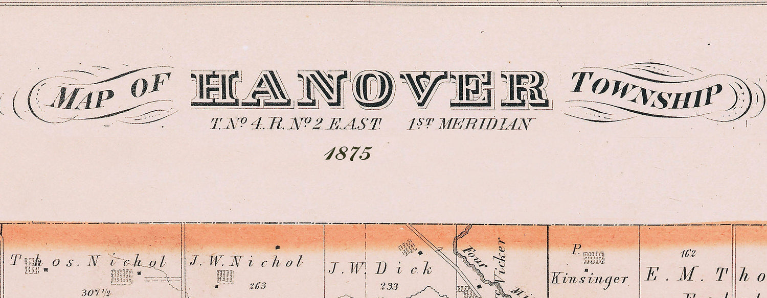 1875 Map of Hanover Township Butler County Ohio