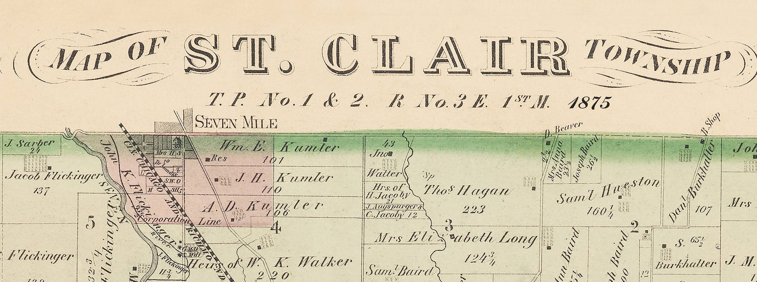 1875 Map of St Clair Township Butler County Ohio