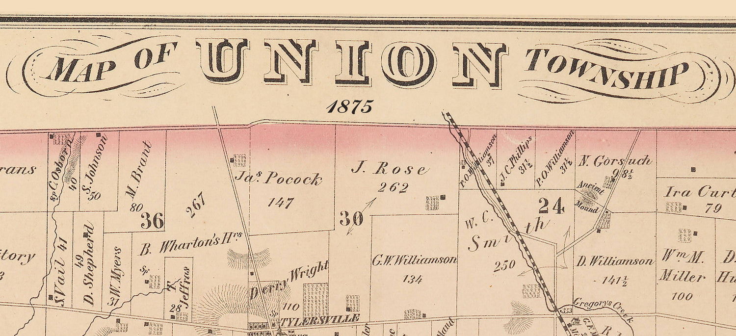 1875 Map of Union Township Butler County Ohio