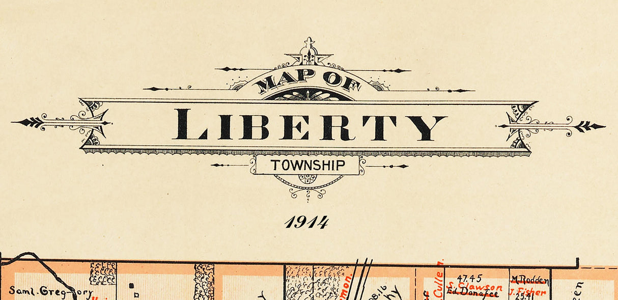 1914 Map of Liberty Township Butler County Ohio