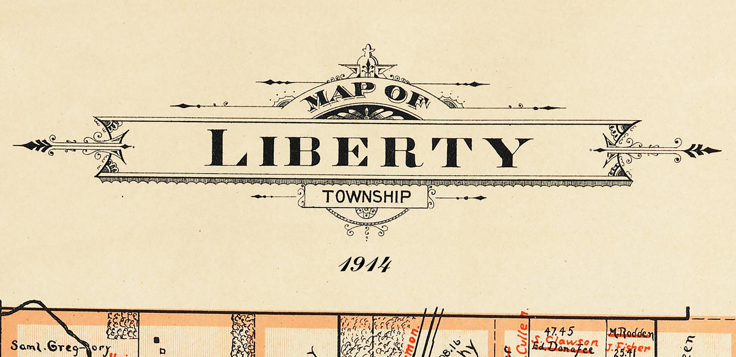 1914 Map of Liberty Township Butler County Ohio