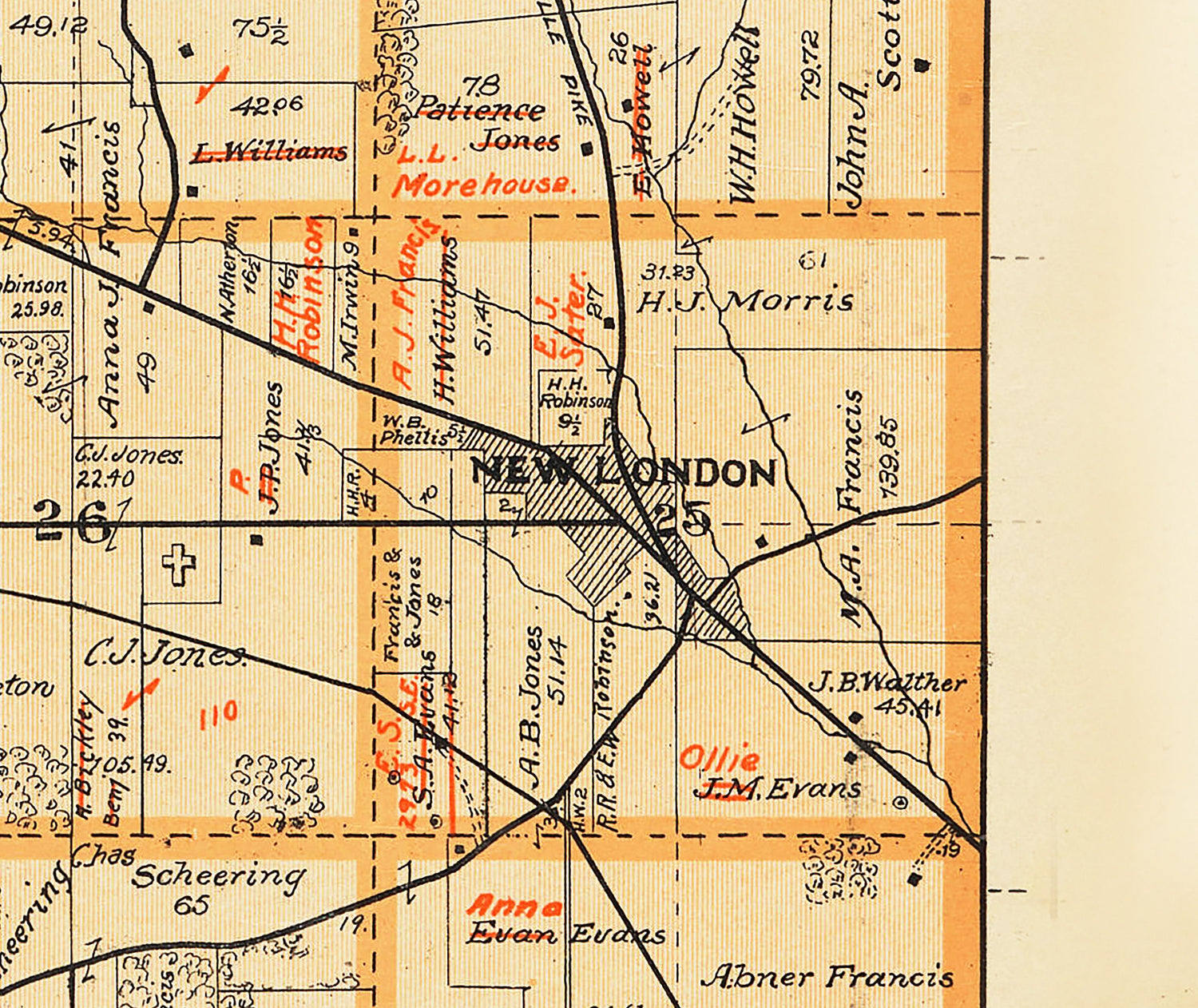 1914 Map of Morgan Township Butler County Ohio
