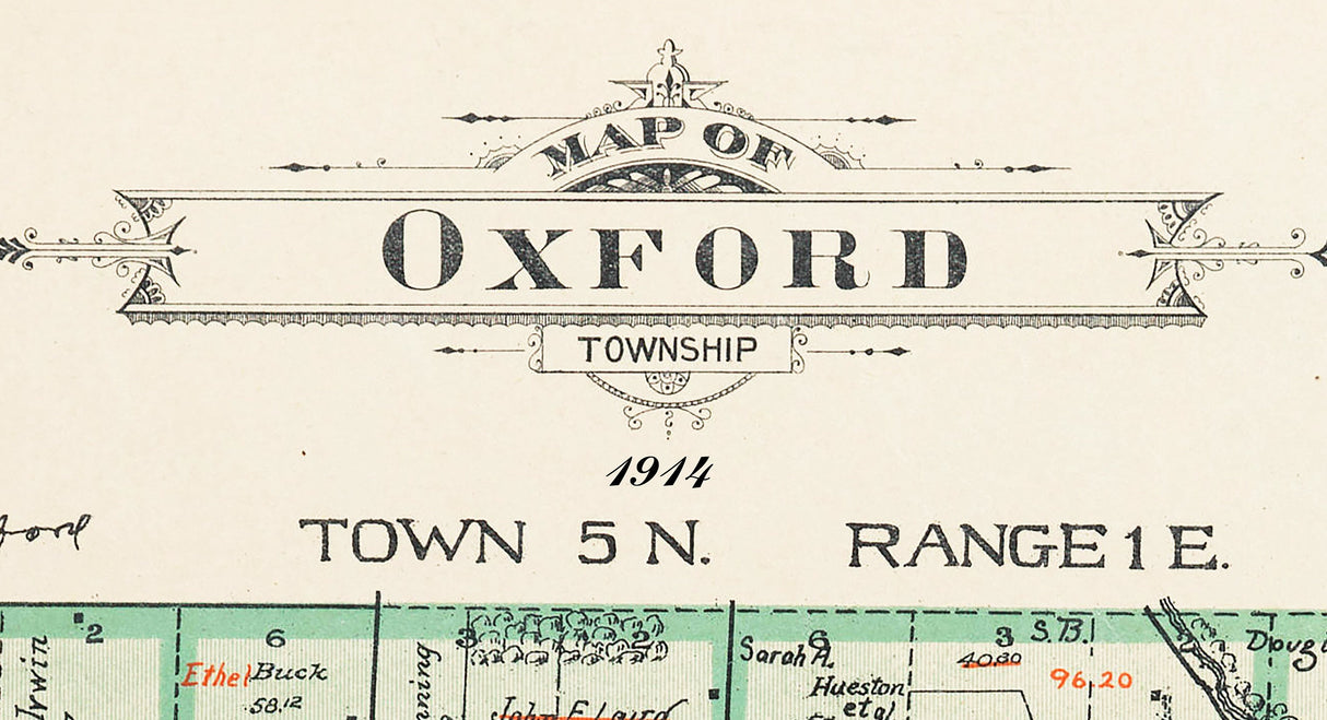 1914 Map of Oxford Township Butler County Ohio