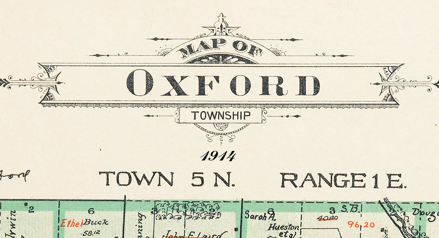 1914 Map of Oxford Township Butler County Ohio