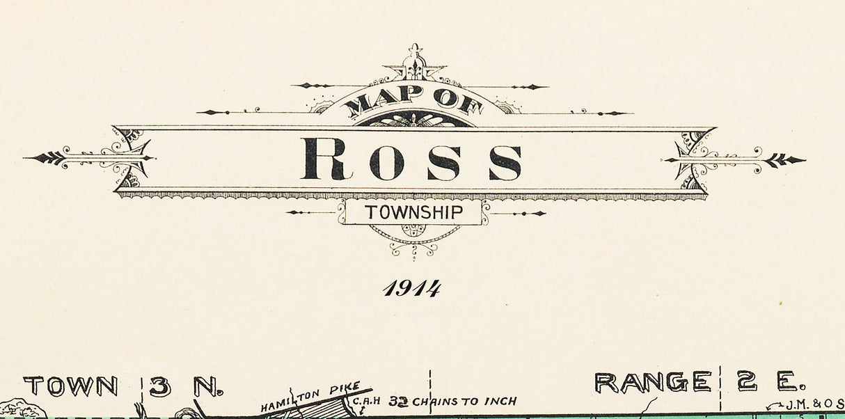 1914 Map of Ross Township Butler County Ohio
