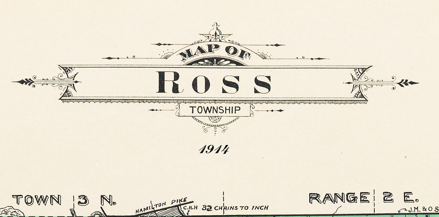 1914 Map of Ross Township Butler County Ohio