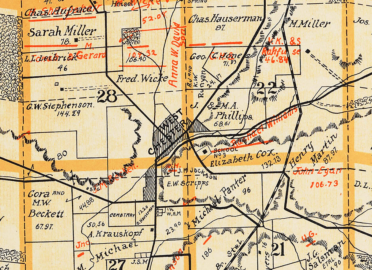 1914 Map of Union Township Butler County Ohio