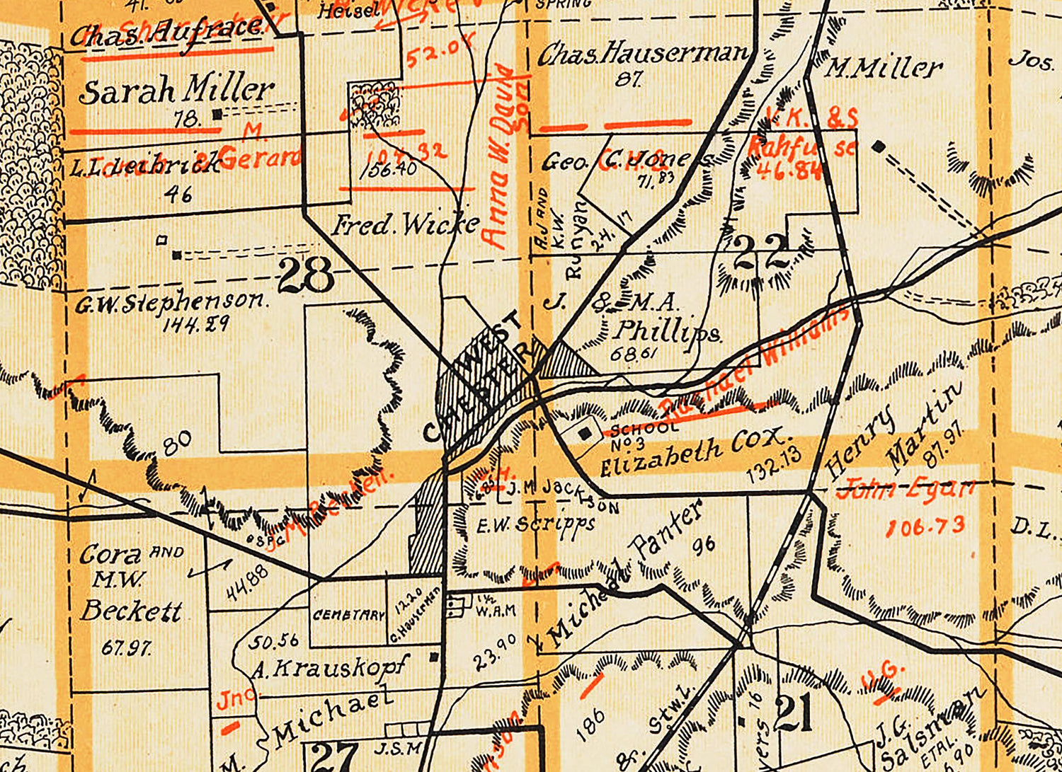 1914 Map of Union Township Butler County Ohio