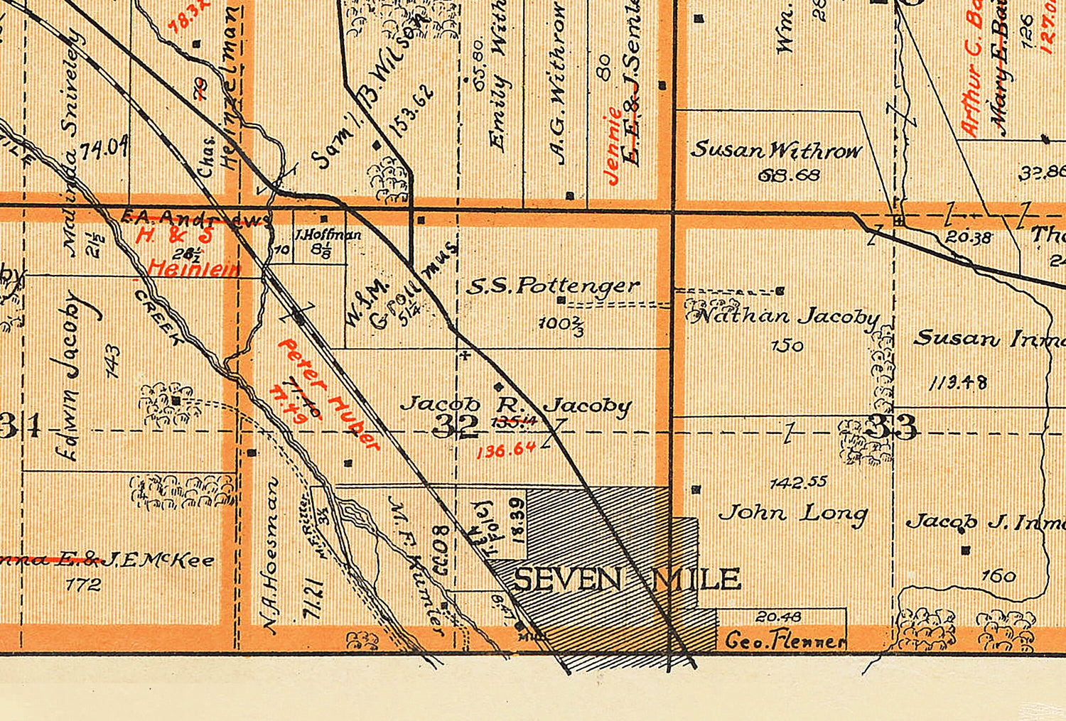 1914 Map of Wayne Township Butler County Ohio
