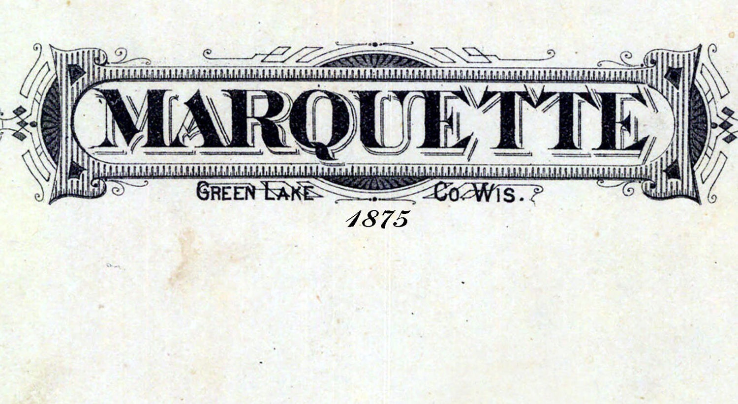 1875 Map of Kingston and Marquette Township Green Lake County Wisconsin