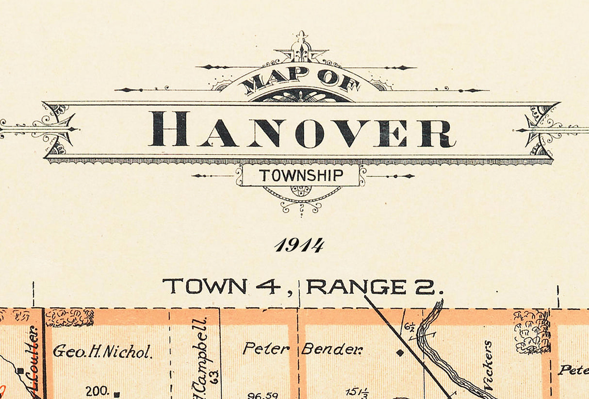 1914 Map of Hanover Township Butler County Ohio
