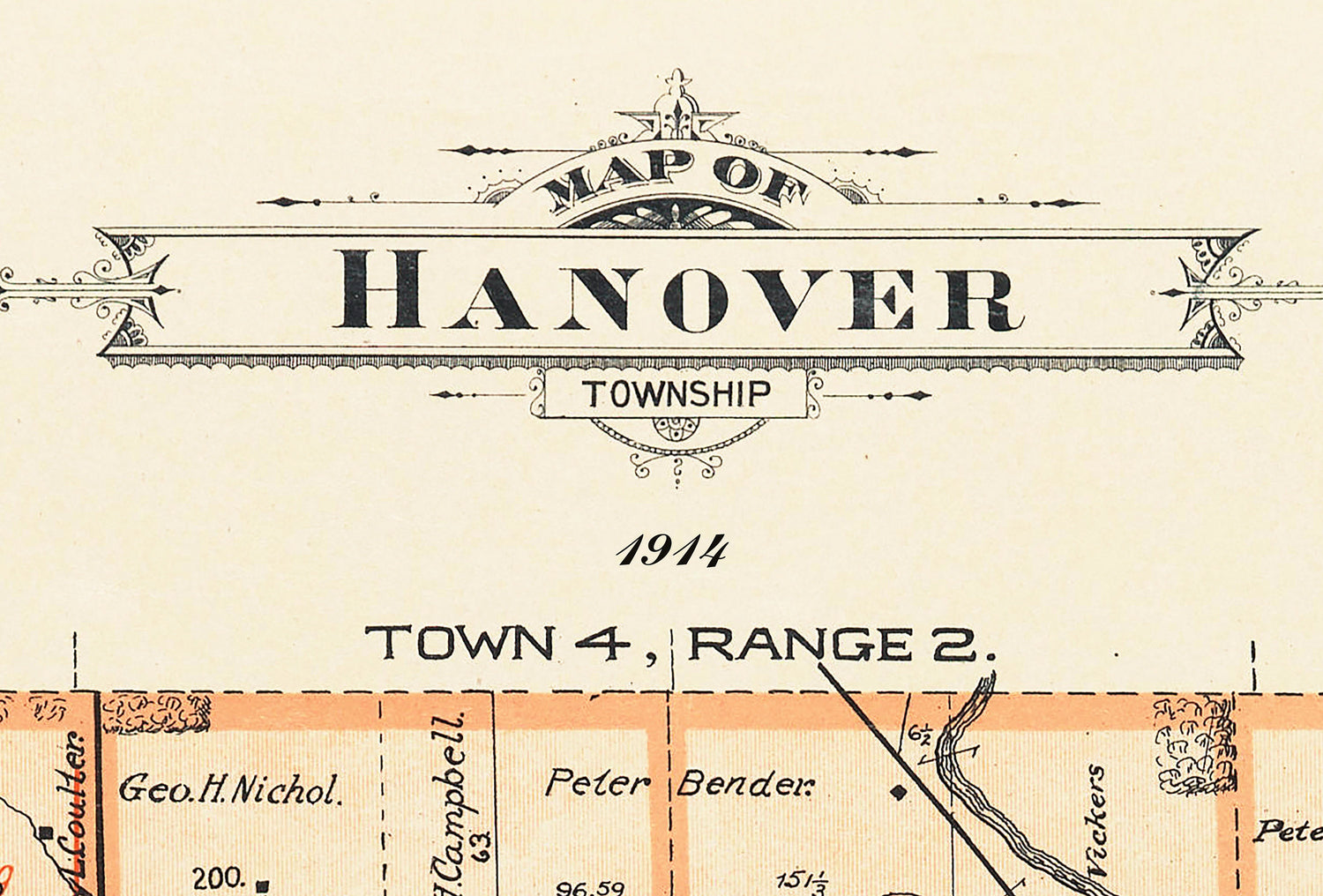 1914 Map of Hanover Township Butler County Ohio
