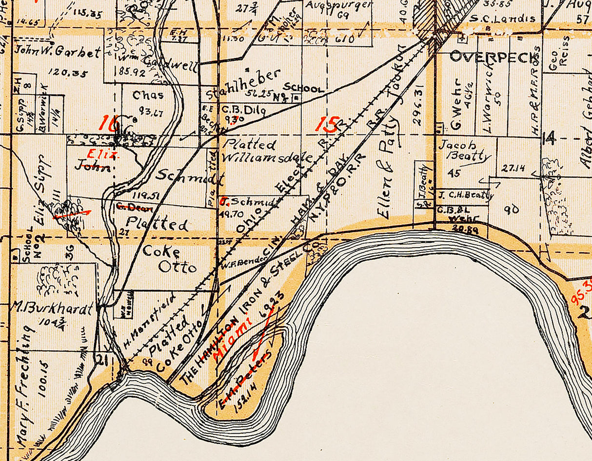 1914 Map of St Clair Township Butler County Ohio