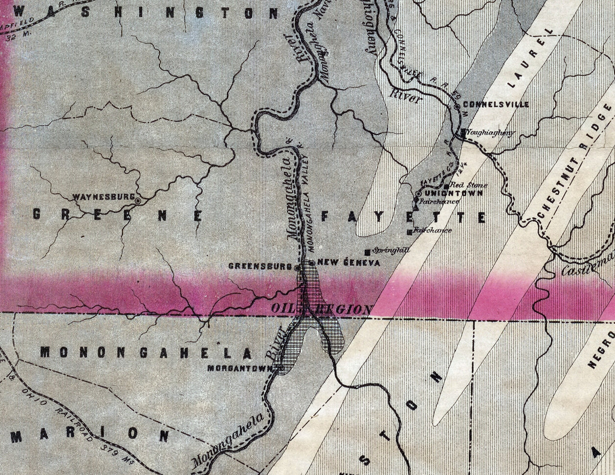 1869 Railroad Canal Iron & Coal Map of Pennsylvania