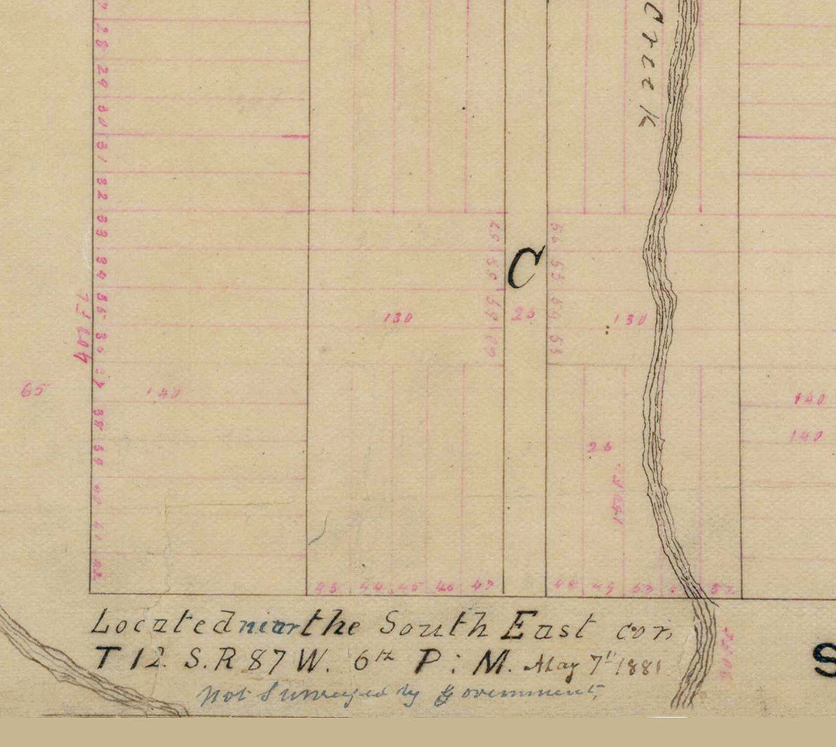 1881 Map of Hidalgo Gunnison County Colorado