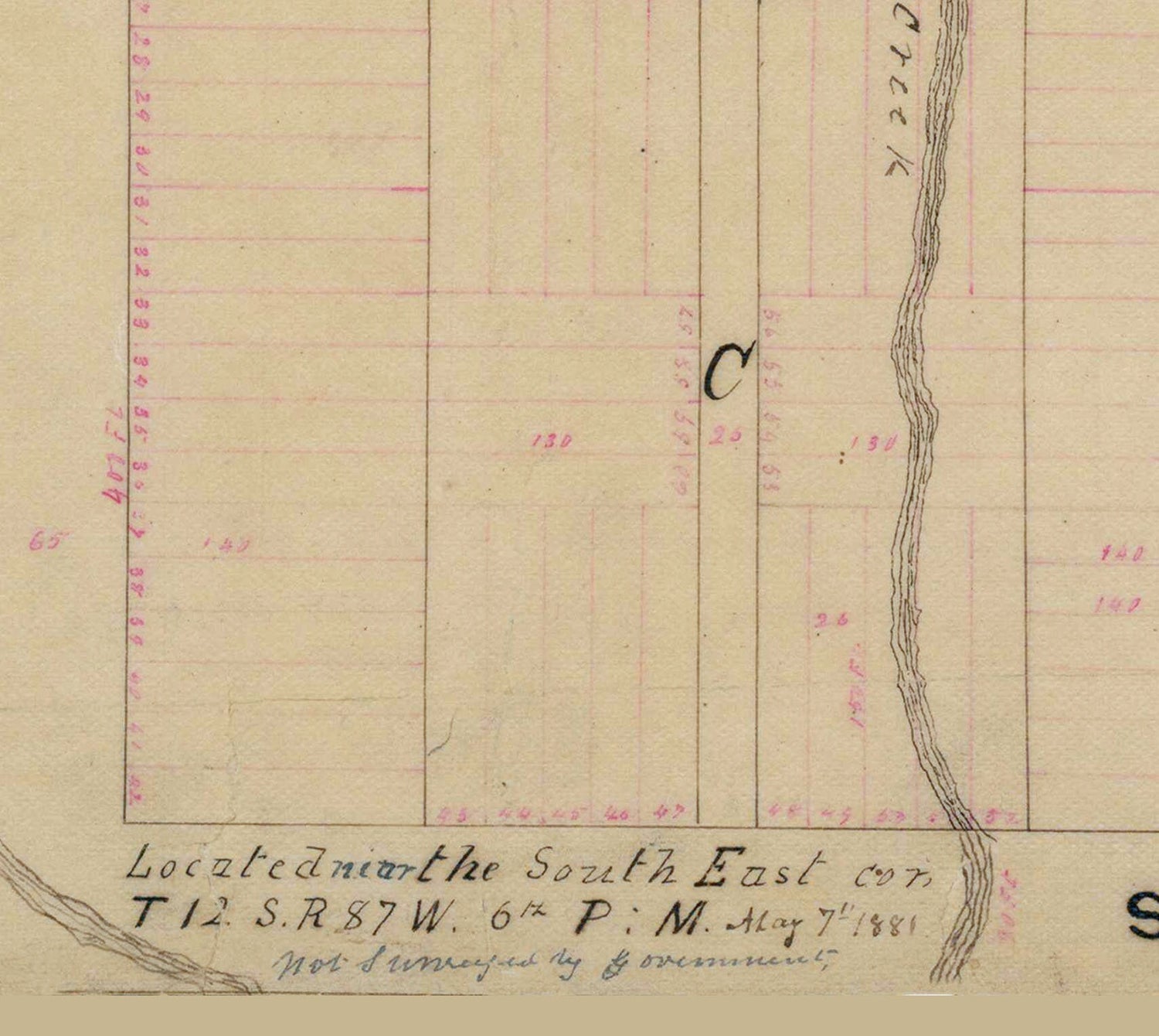 1881 Map of Hidalgo Gunnison County Colorado