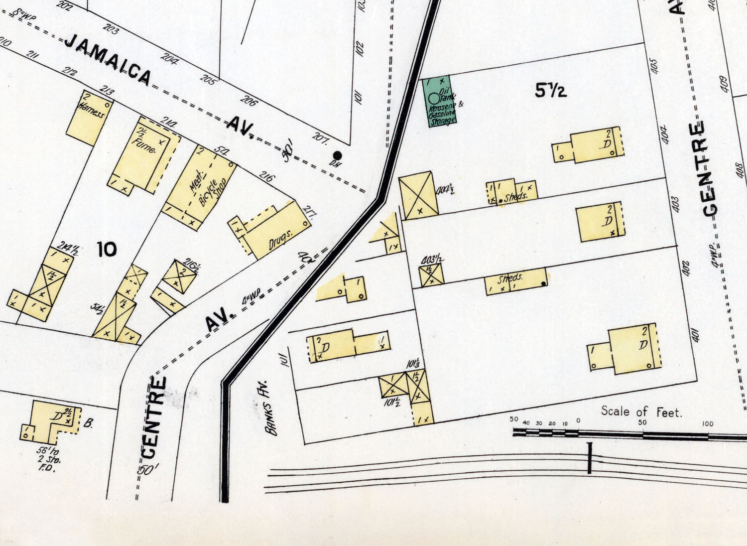 1897 Town Map of Rockville Centre Nassau County New York